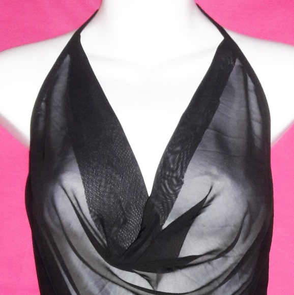 Black Mesh Lace Halter Lace Up Bodysuit - Picture 4 of 6